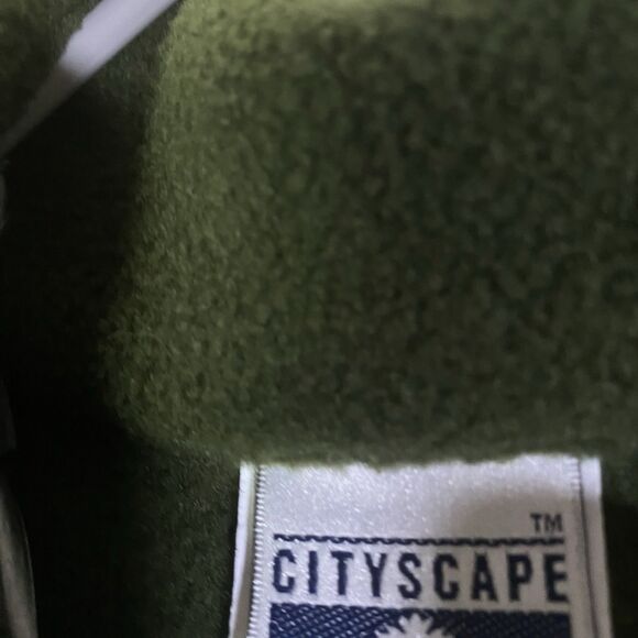 VTG Cityscape Men's XL Green Fleece Vest Full Zip 2 Horses Made Canada Foal - Picture 6 of 12